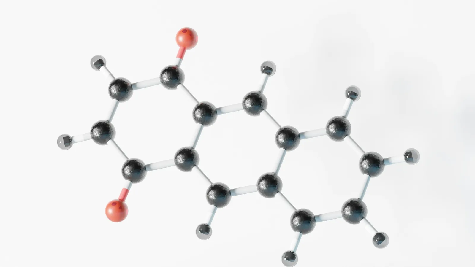 A ball-and-stick model of a ring-shaped organic molecule