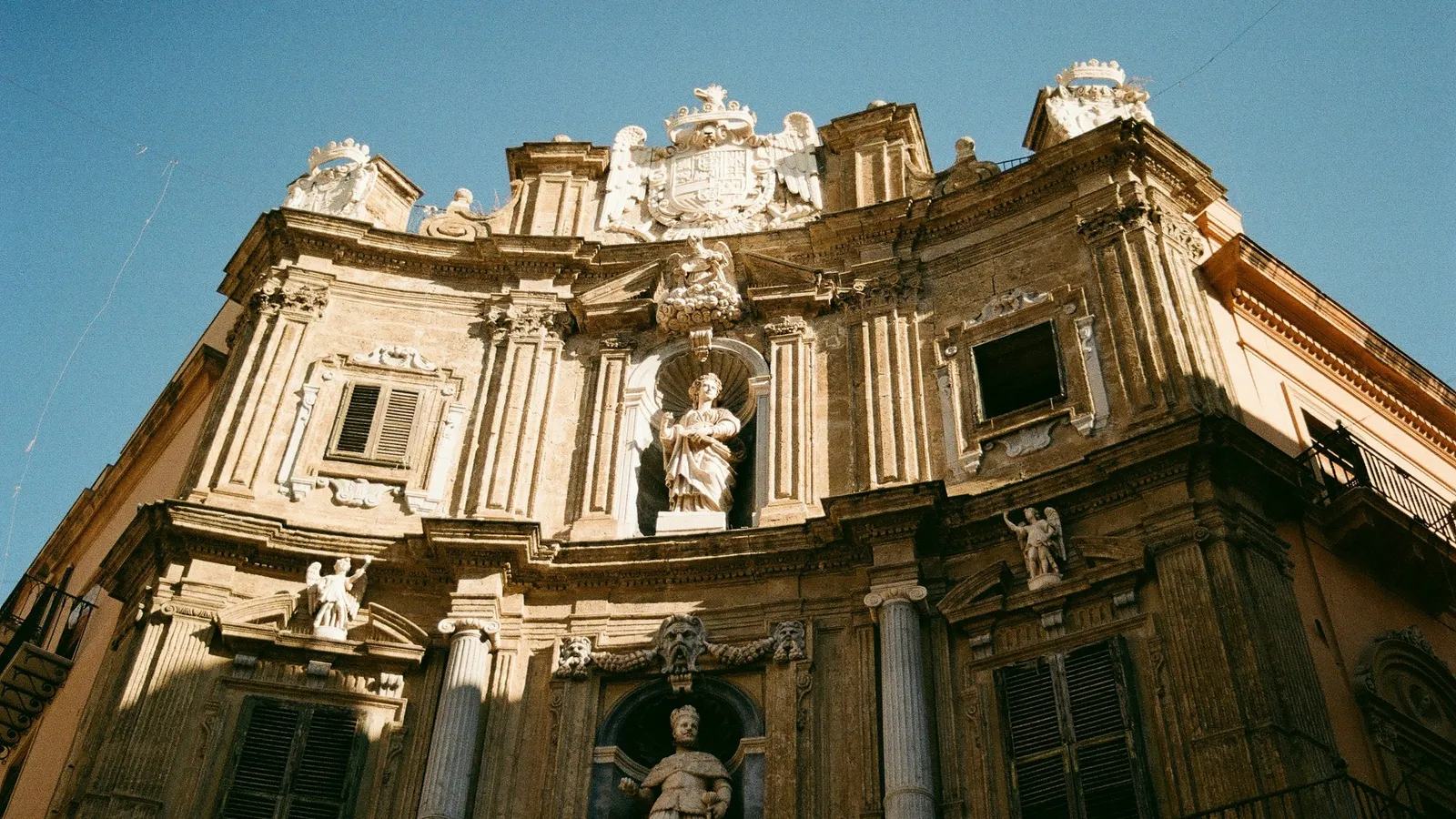 A baroque church facade in a Sicilian city