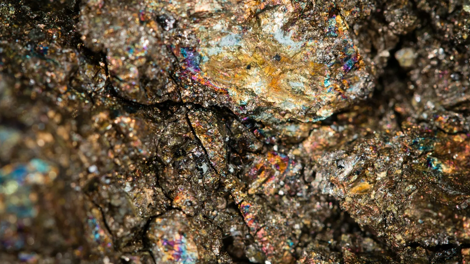 A close-up of a rough mineral ore sample