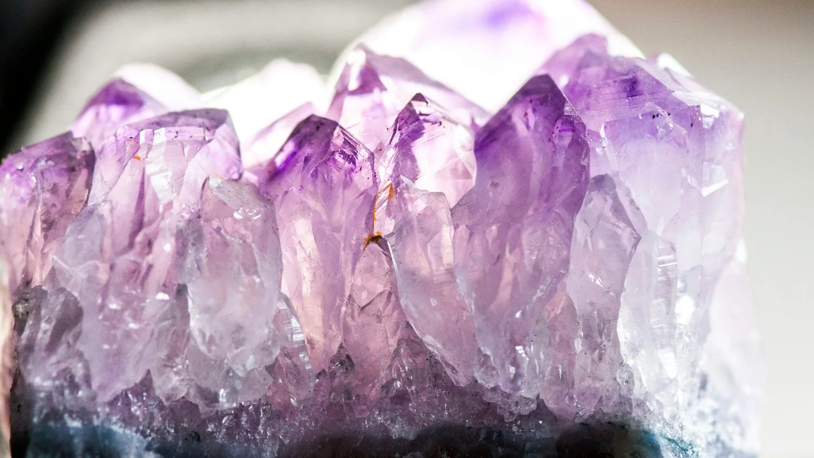A cluster of purple crystals