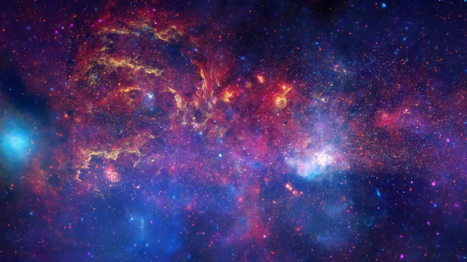 A coloured image of the crowded centre of the Milky Way