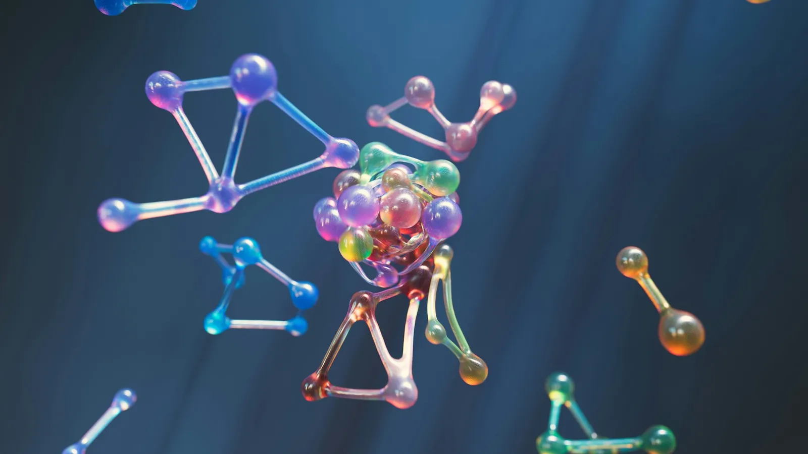 A colourful 3D model of a molecule