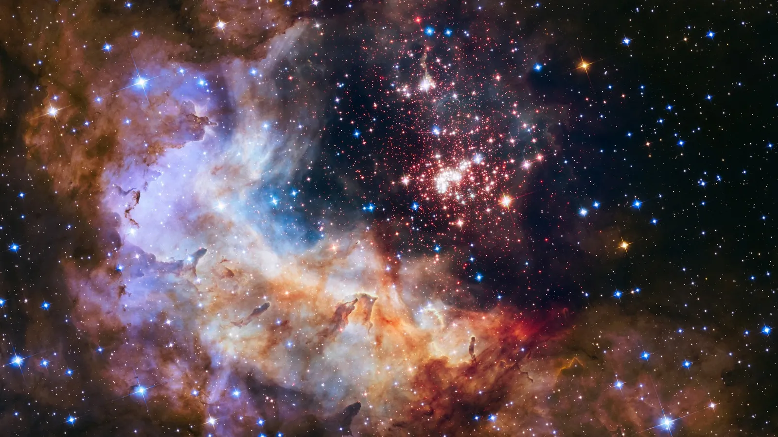 A colourful star-forming nebula full of young stars