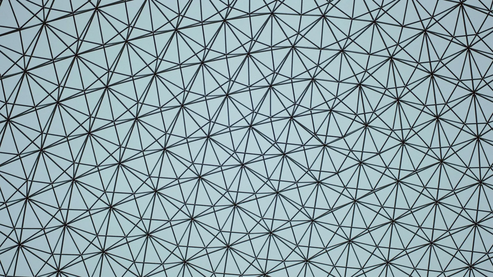A dome made of a geometric grid of triangles