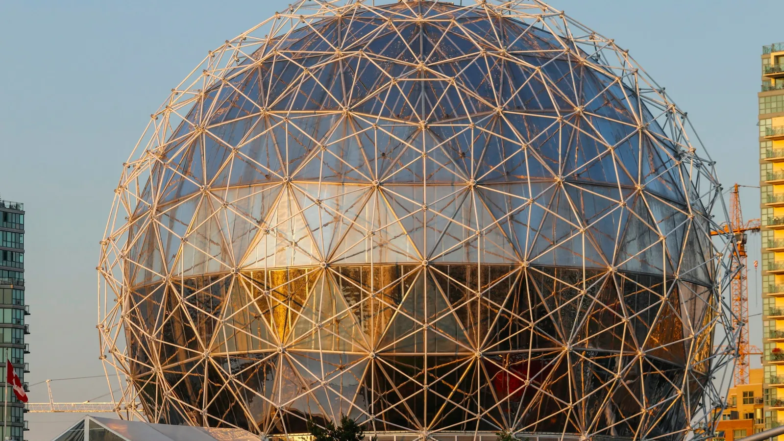 A geodesic dome built from triangles