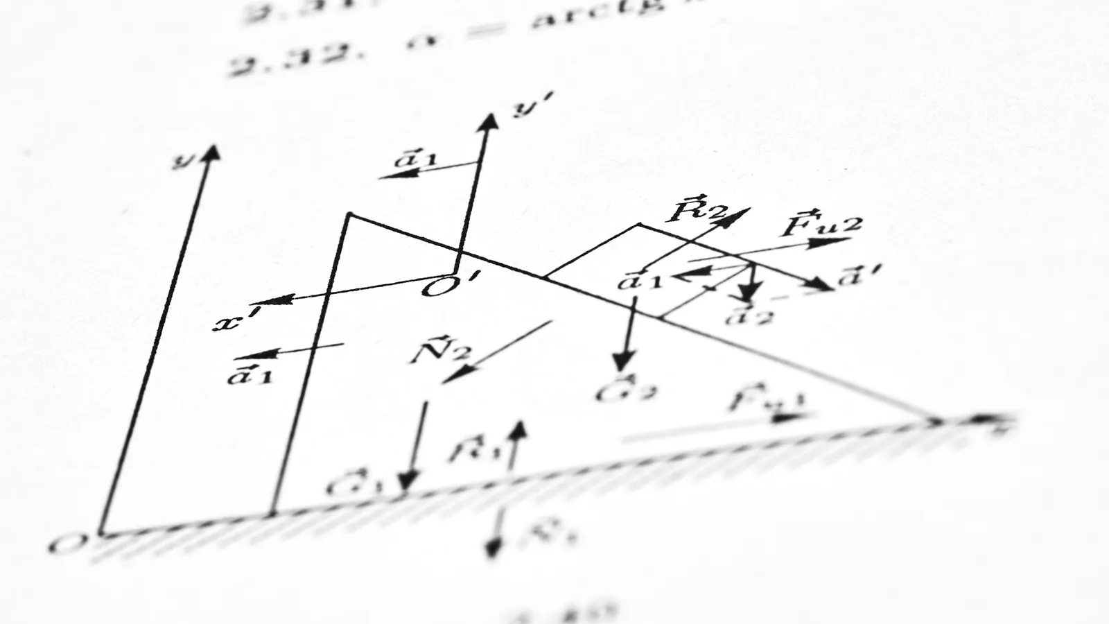 A hand-drawn diagram of lines and angles on white paper
