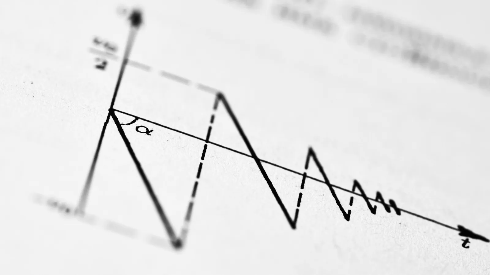 A hand-drawn graph with arrows on white paper