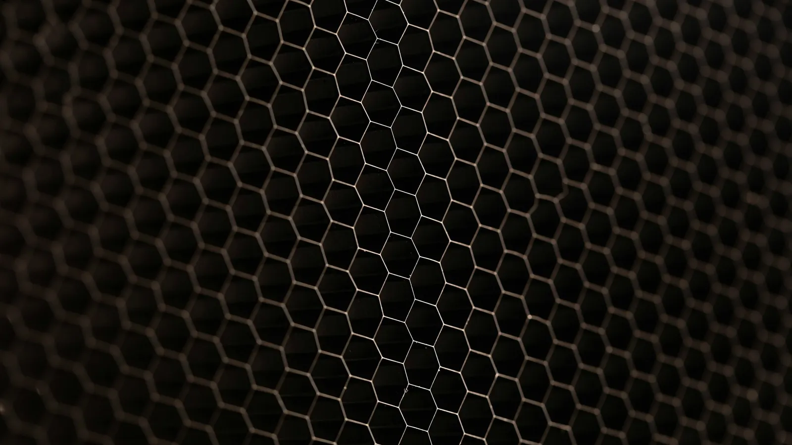 A honeycomb grid of hexagons in the dark