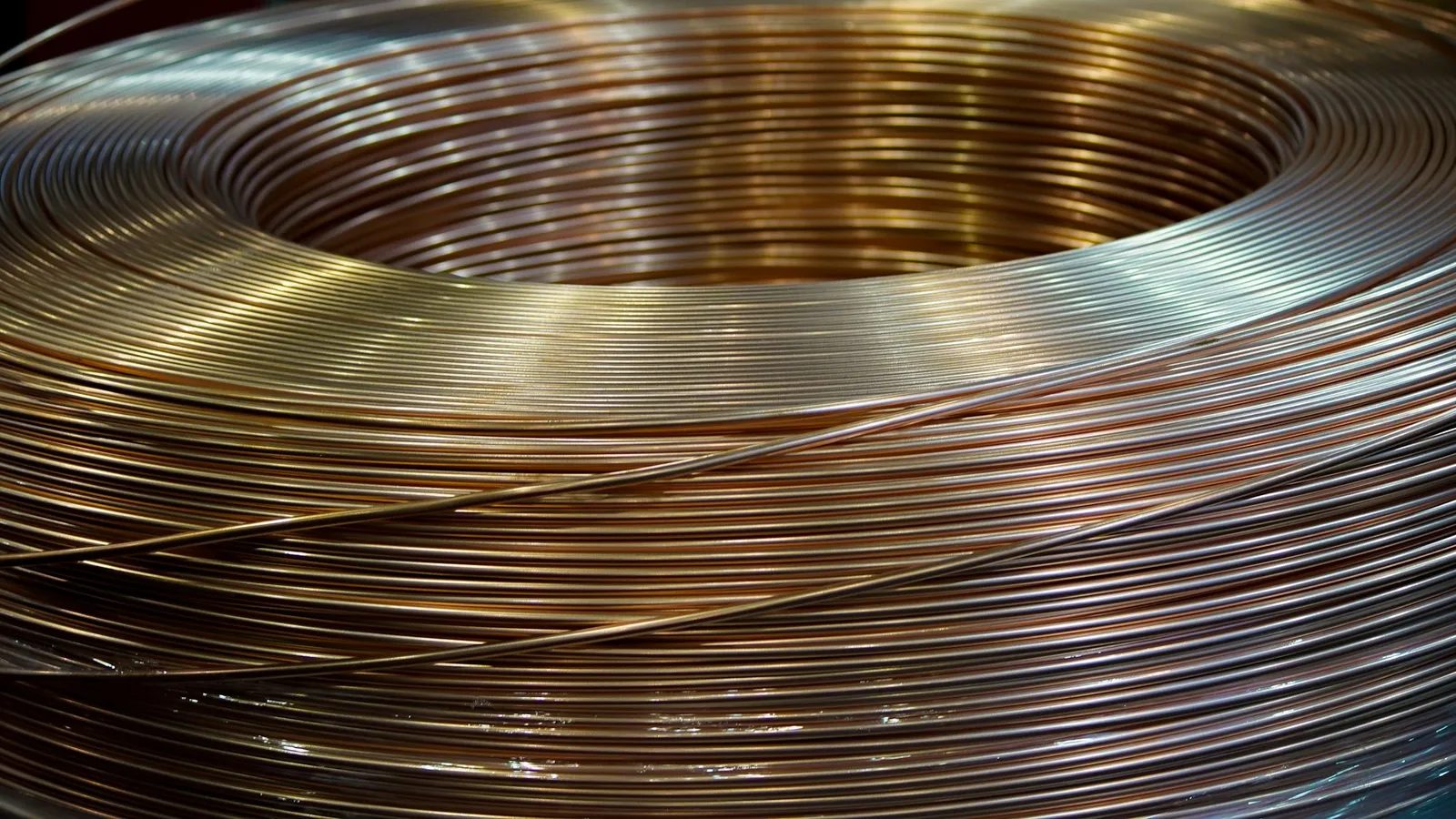 A large coil of fine metal wire