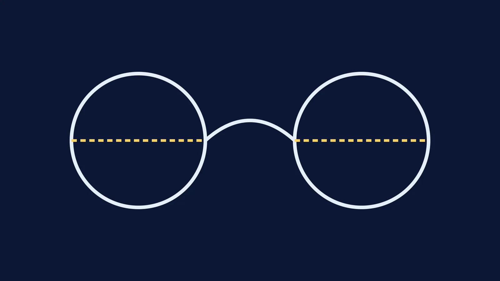 A line diagram of split bifocal lenses