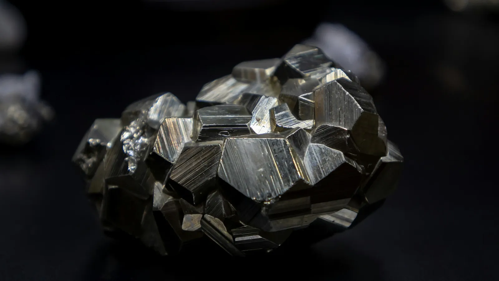 A lump of shiny grey metallic mineral