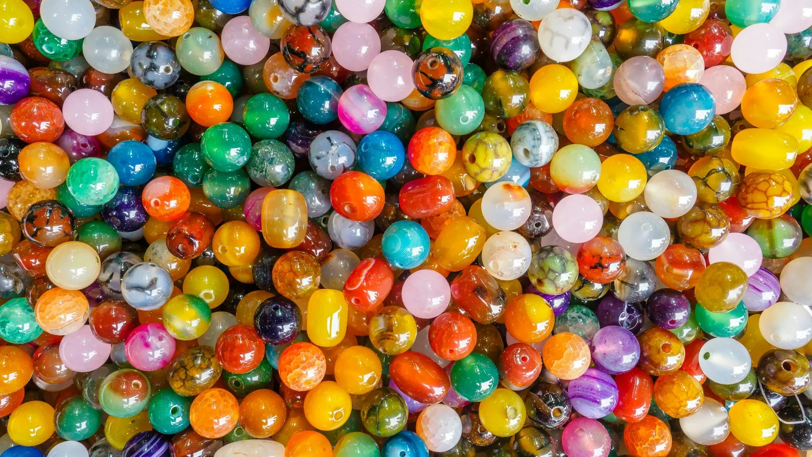 A pile of colourful beads