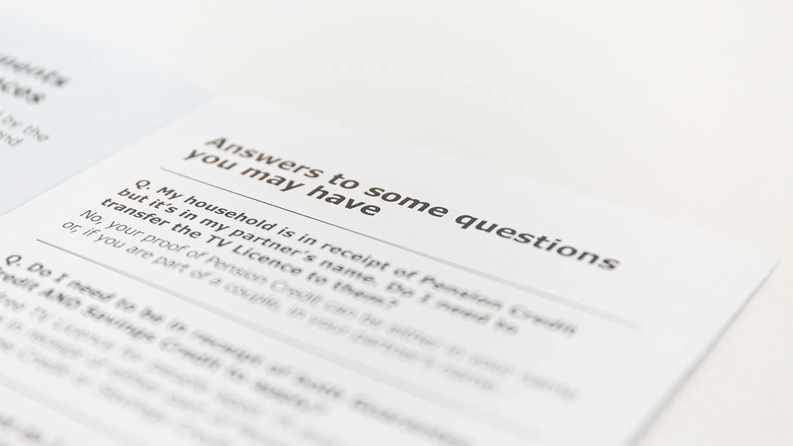 A printed exam question sheet, close up