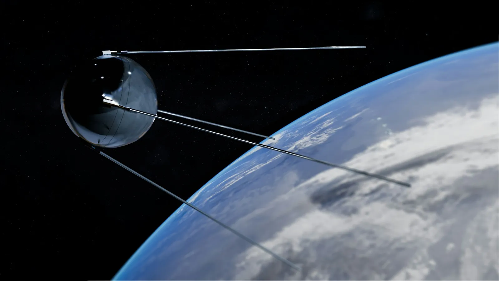 A satellite orbiting above the Earth