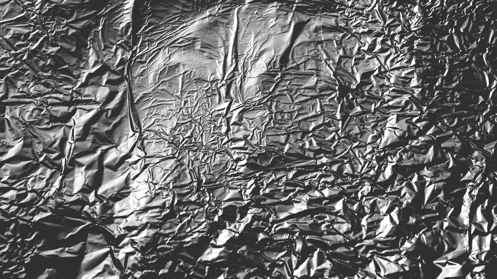 A sheet of crumpled metal foil