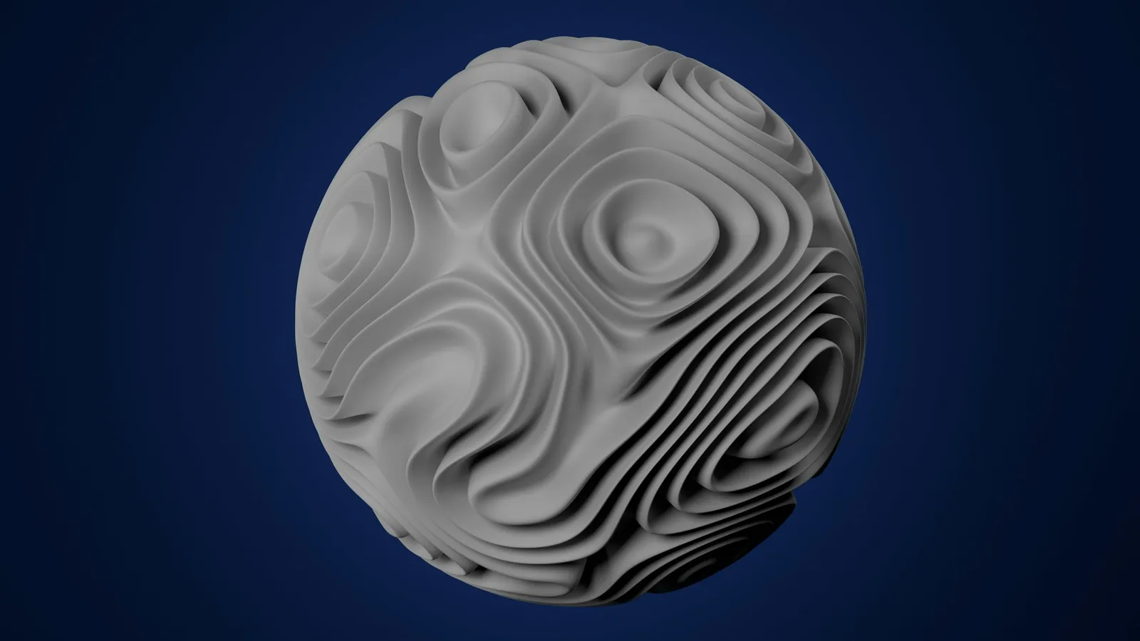 A sphere with a swirling surface texture