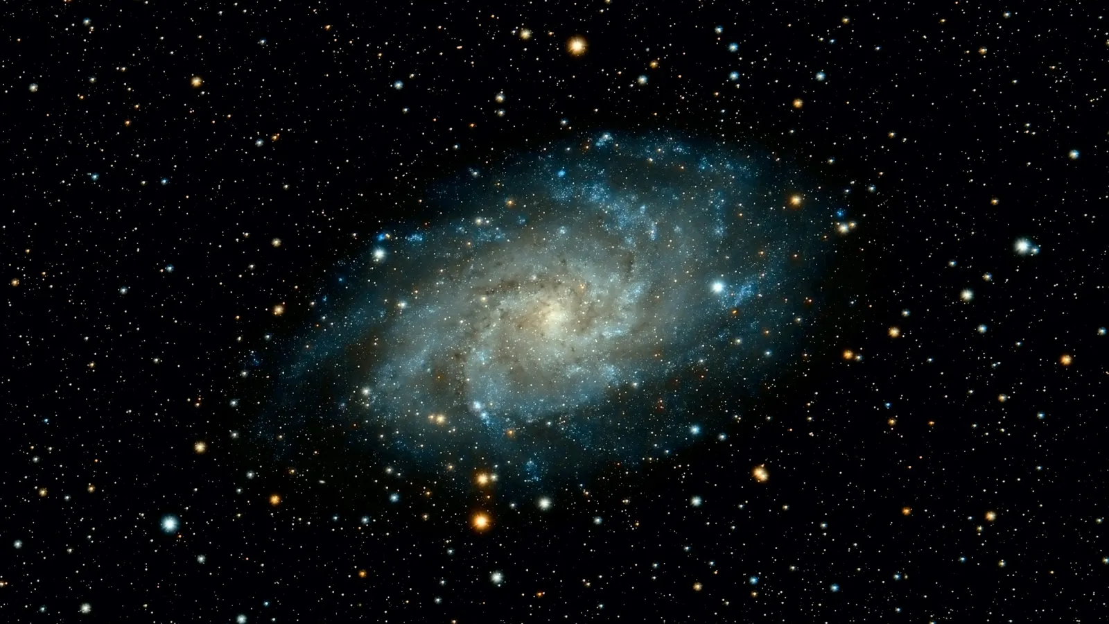 A spiral galaxy surrounded by many stars