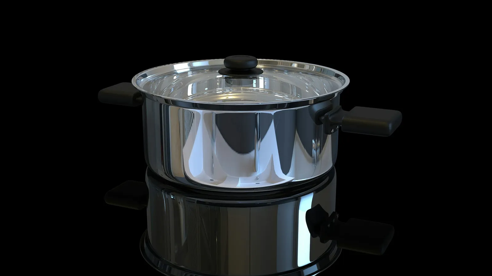 A steel cooking pot with a tight lid
