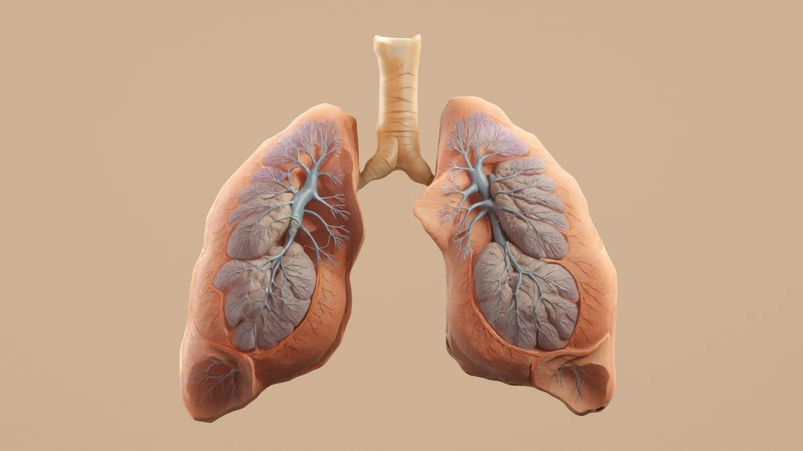 A three-dimensional model of human lungs and windpipe