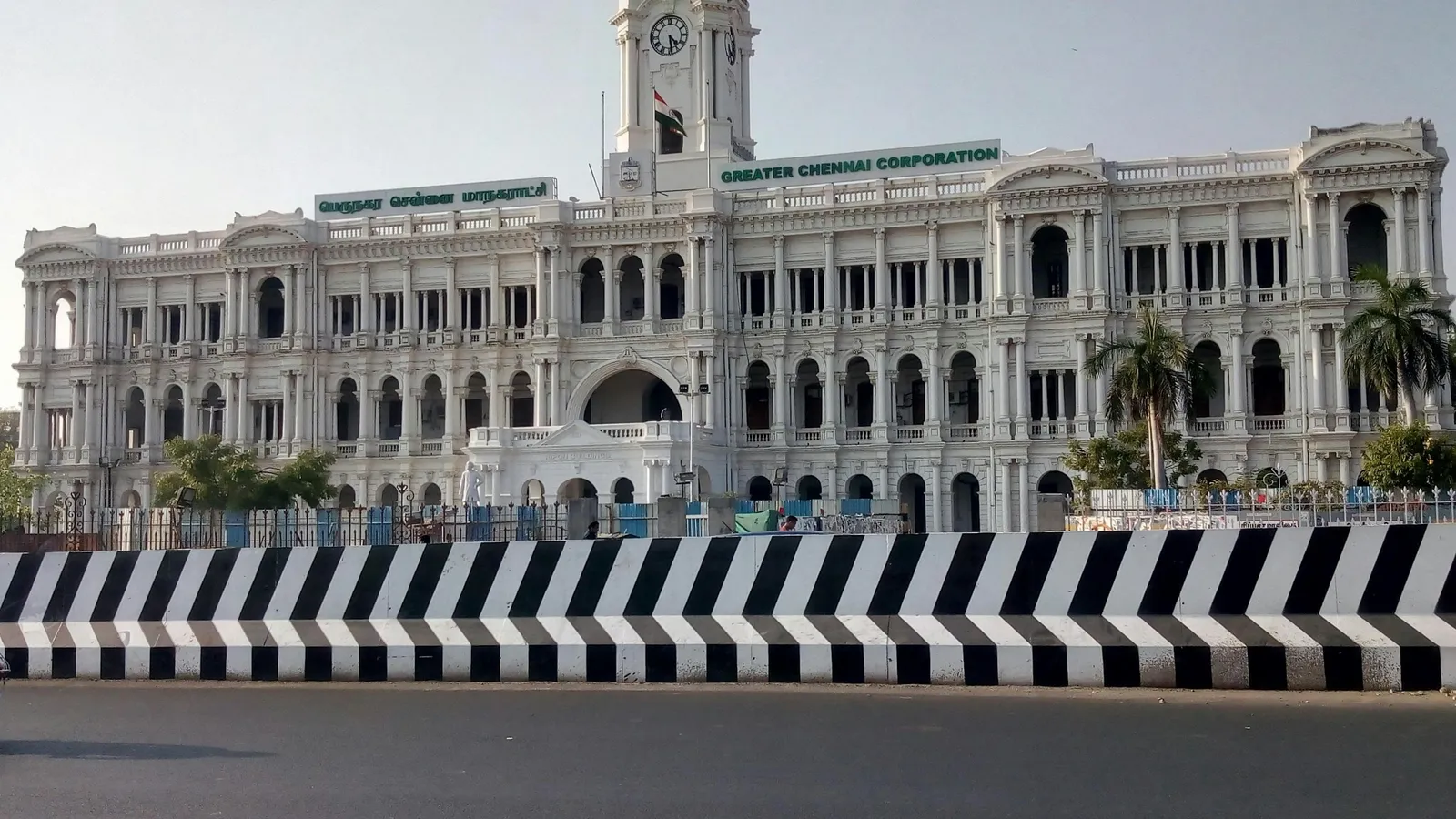 A white colonial-era building in Chennai