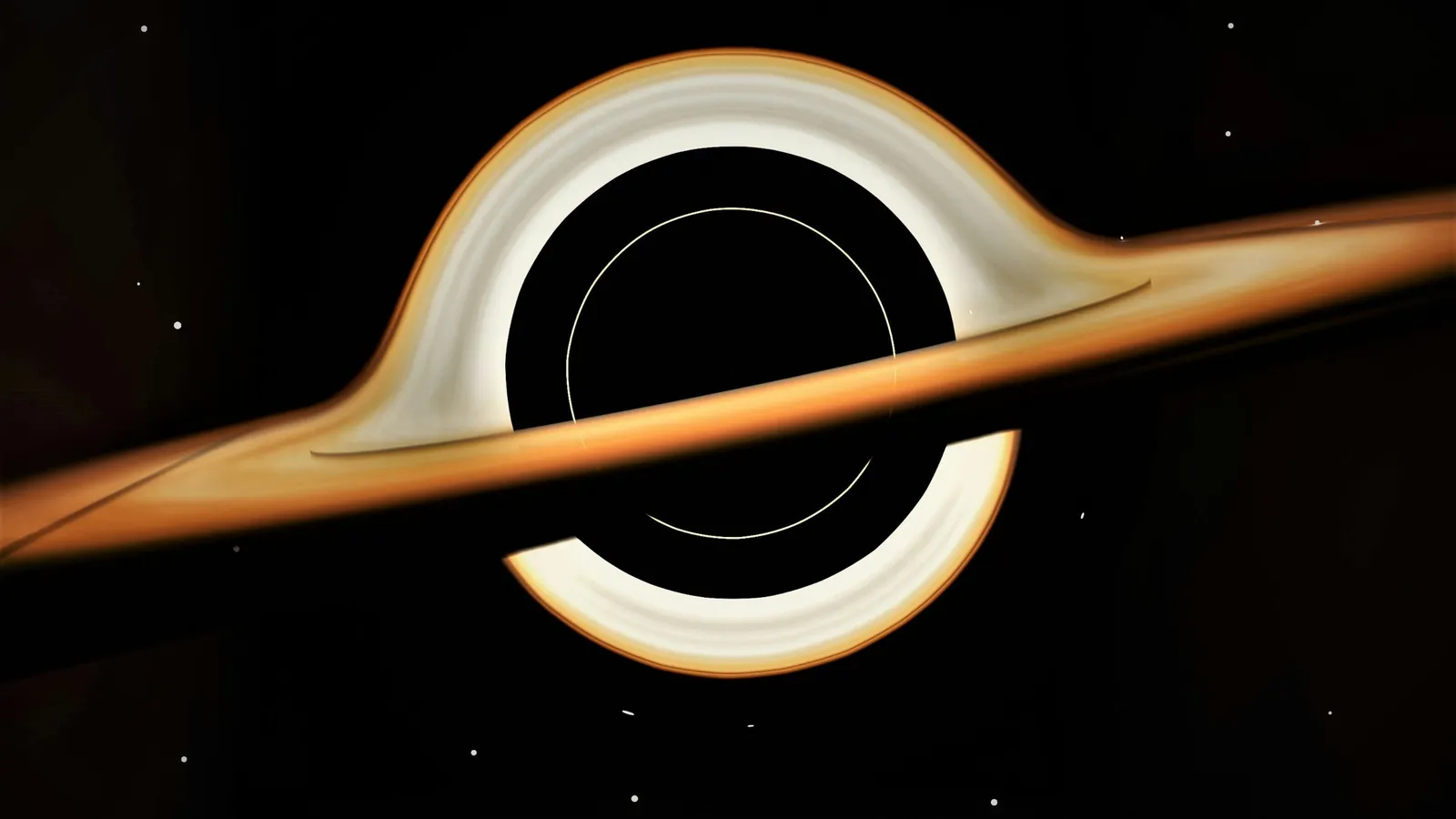 An illustration of a black hole surrounded by a glowing ring of light