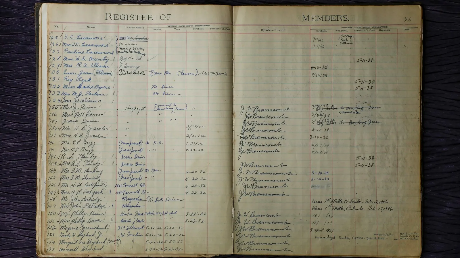 An old lab notebook filled with handwritten tables