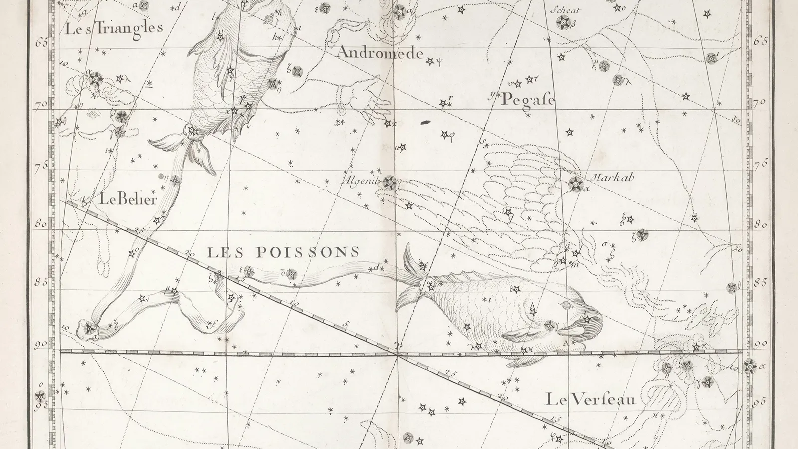 An old printed star chart of a constellation