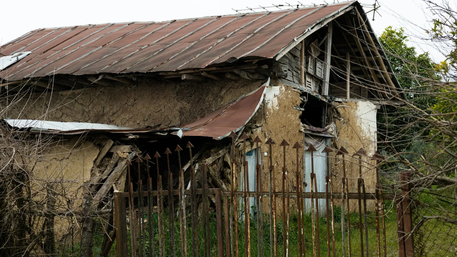 An old rural house with a tin roof