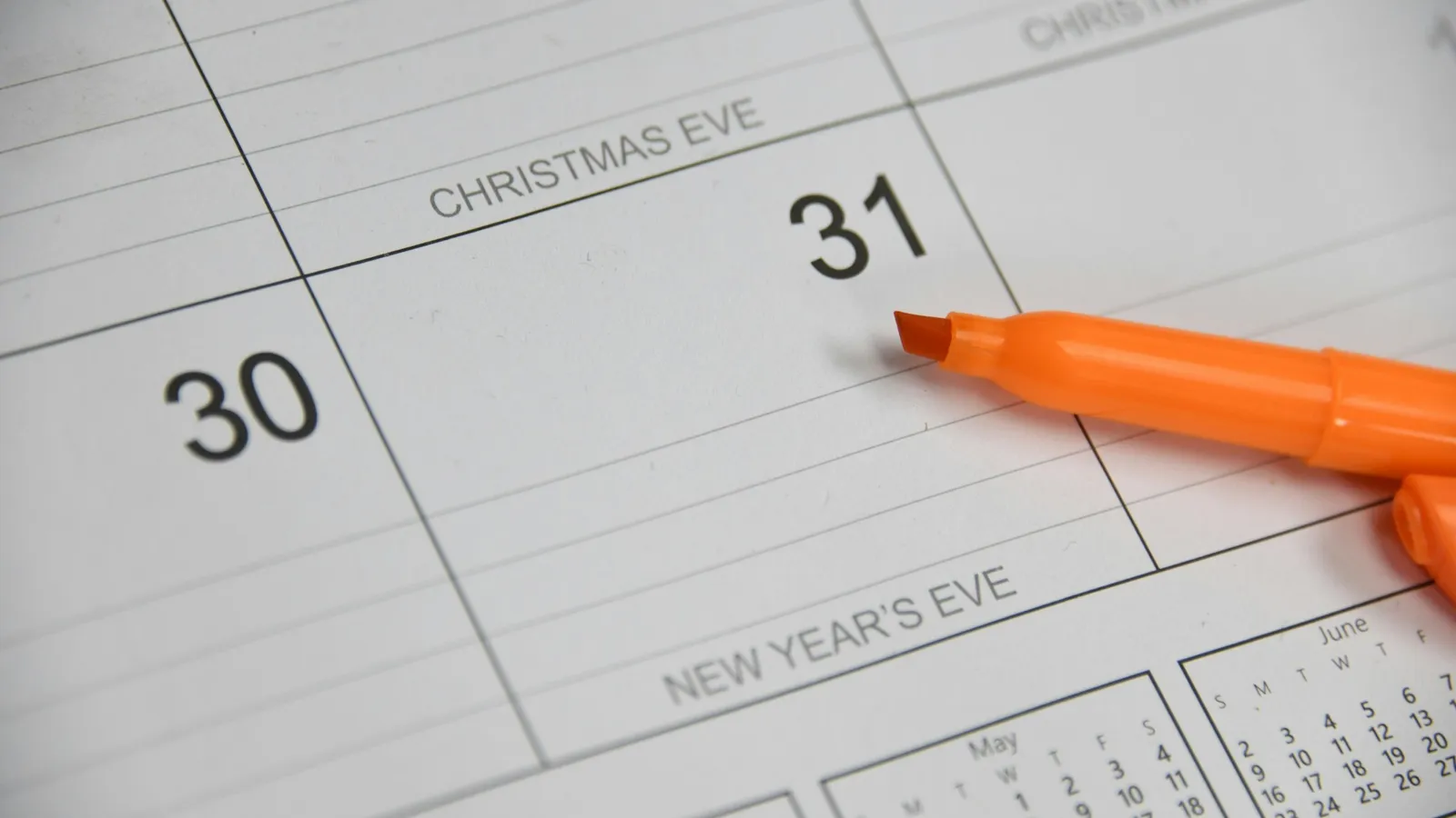 Calendar page with a marker circling a date