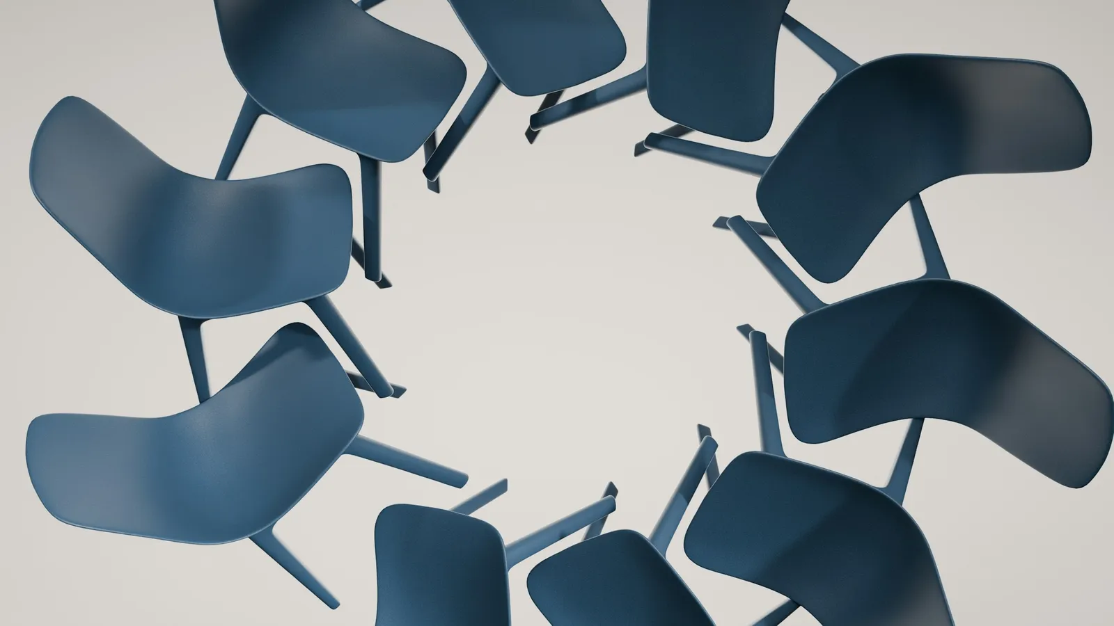 Chairs arranged in a circle, seen from above
