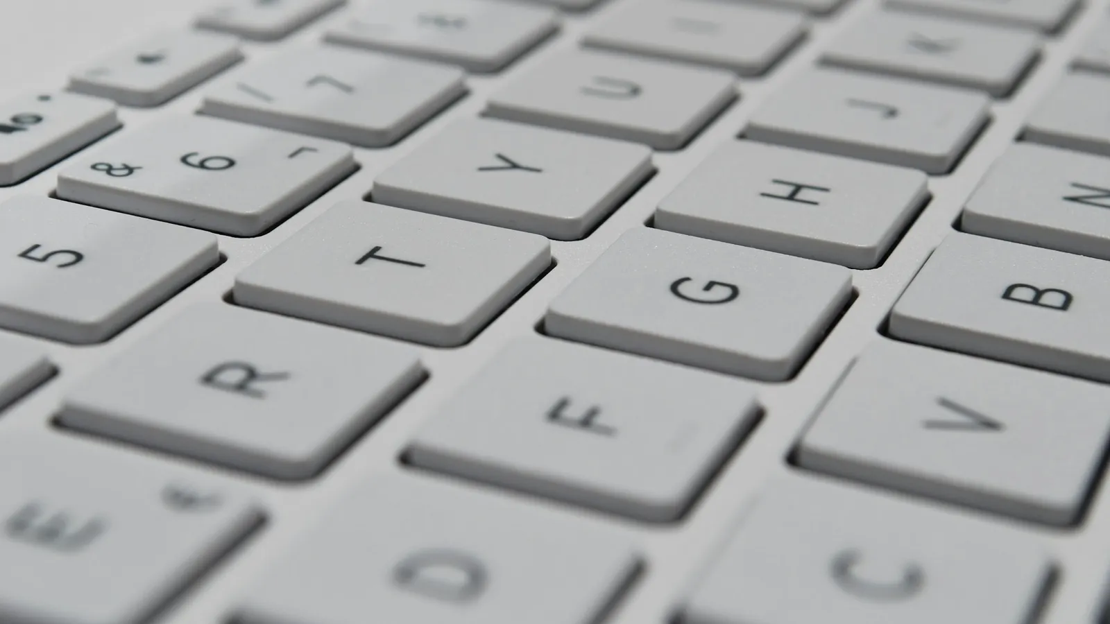 Close-up of a white computer keyboard