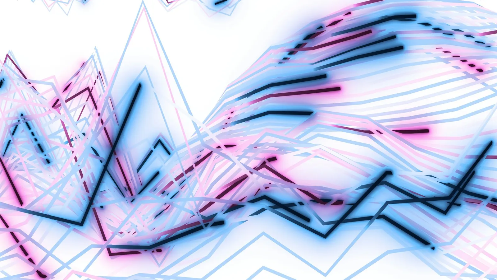Criss-crossing lines and points on a white background