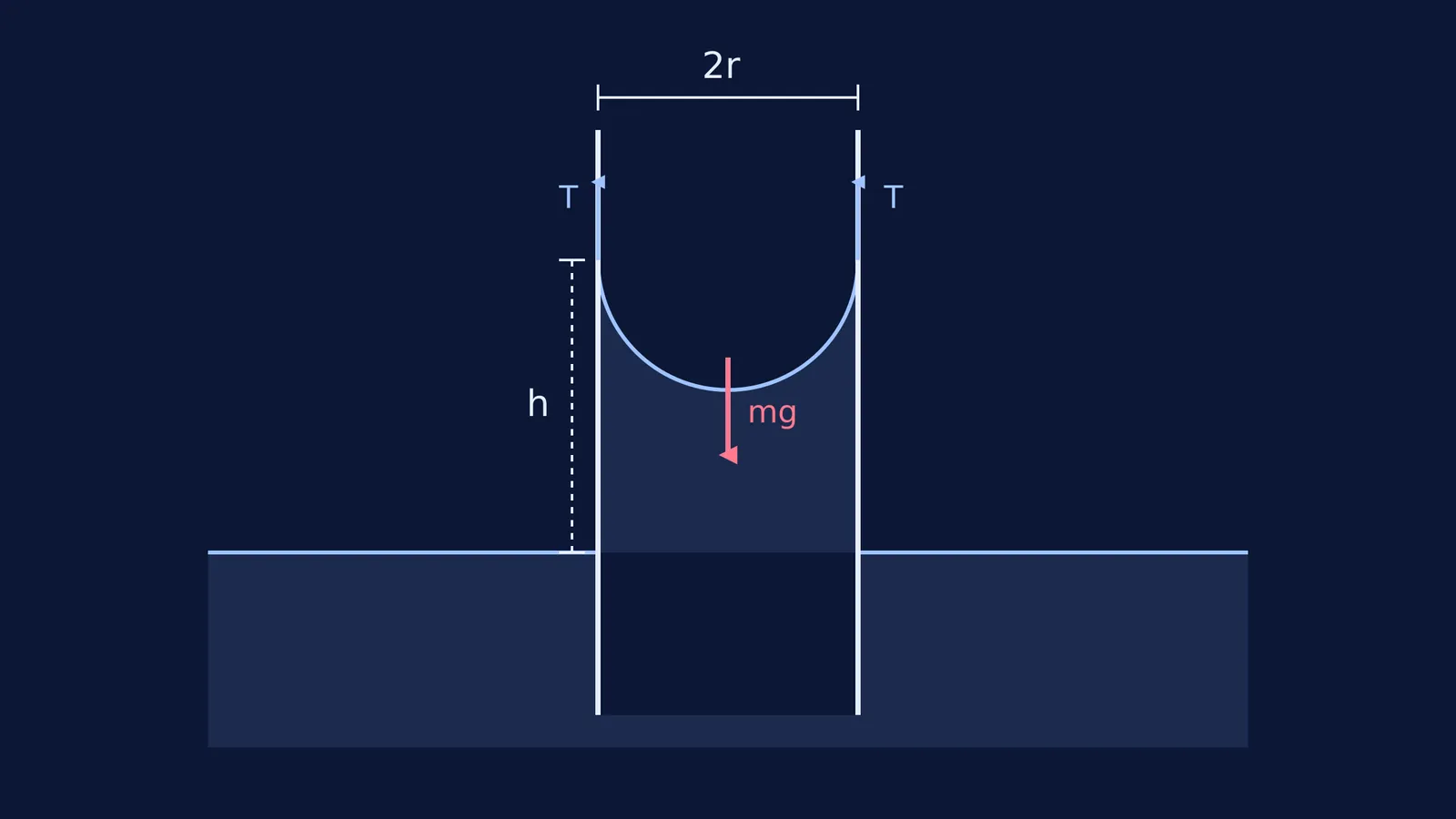 Diagram showing a micro-tube with oil climbing due to capillary action.
