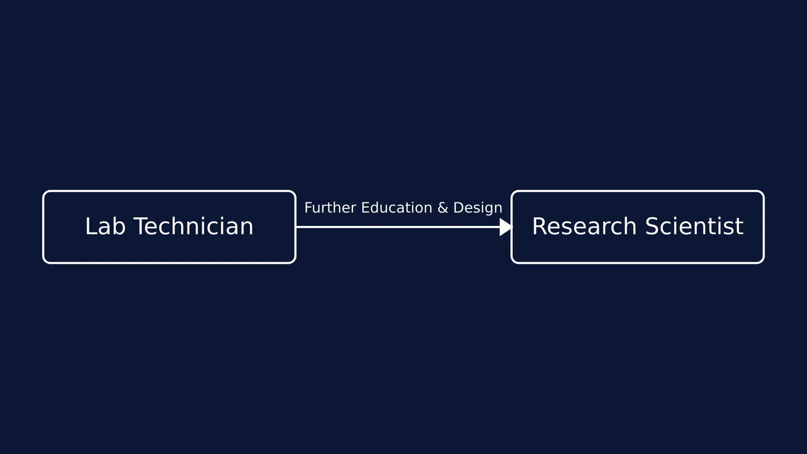 Flowchart showing transition from Lab Technician to Research Scientist