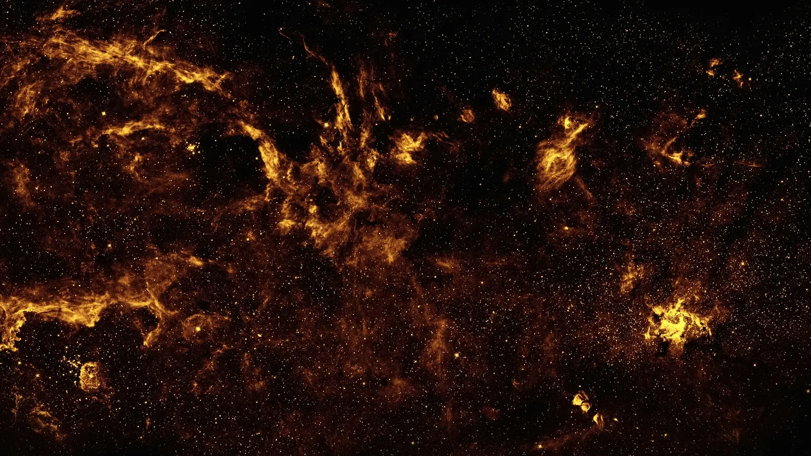 Glowing gas clouds at the centre of the Milky Way