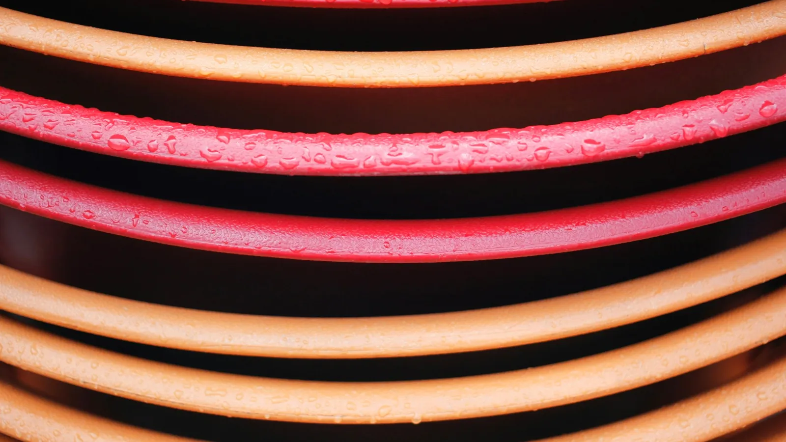 Glowing red heating coils in a dark space