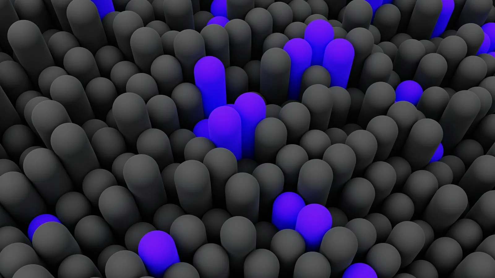 Grey and blue spheres packed together like particles in a nucleus