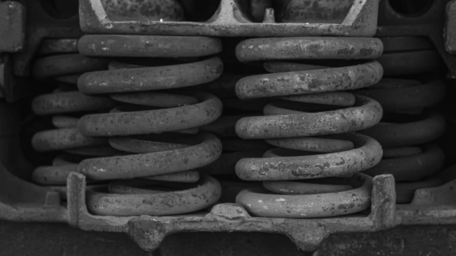Heavy coil springs fitted inside a machine