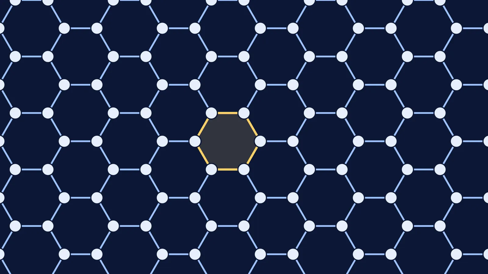 Honeycomb lattice of oxygen atoms in ice with one open hexagonal channel highlighted