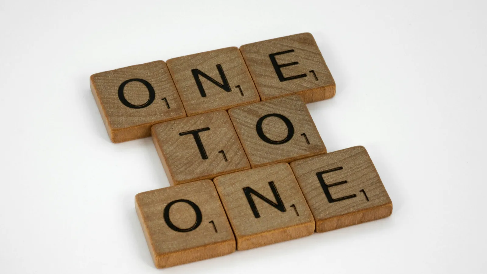 Letter tiles spelling one to one