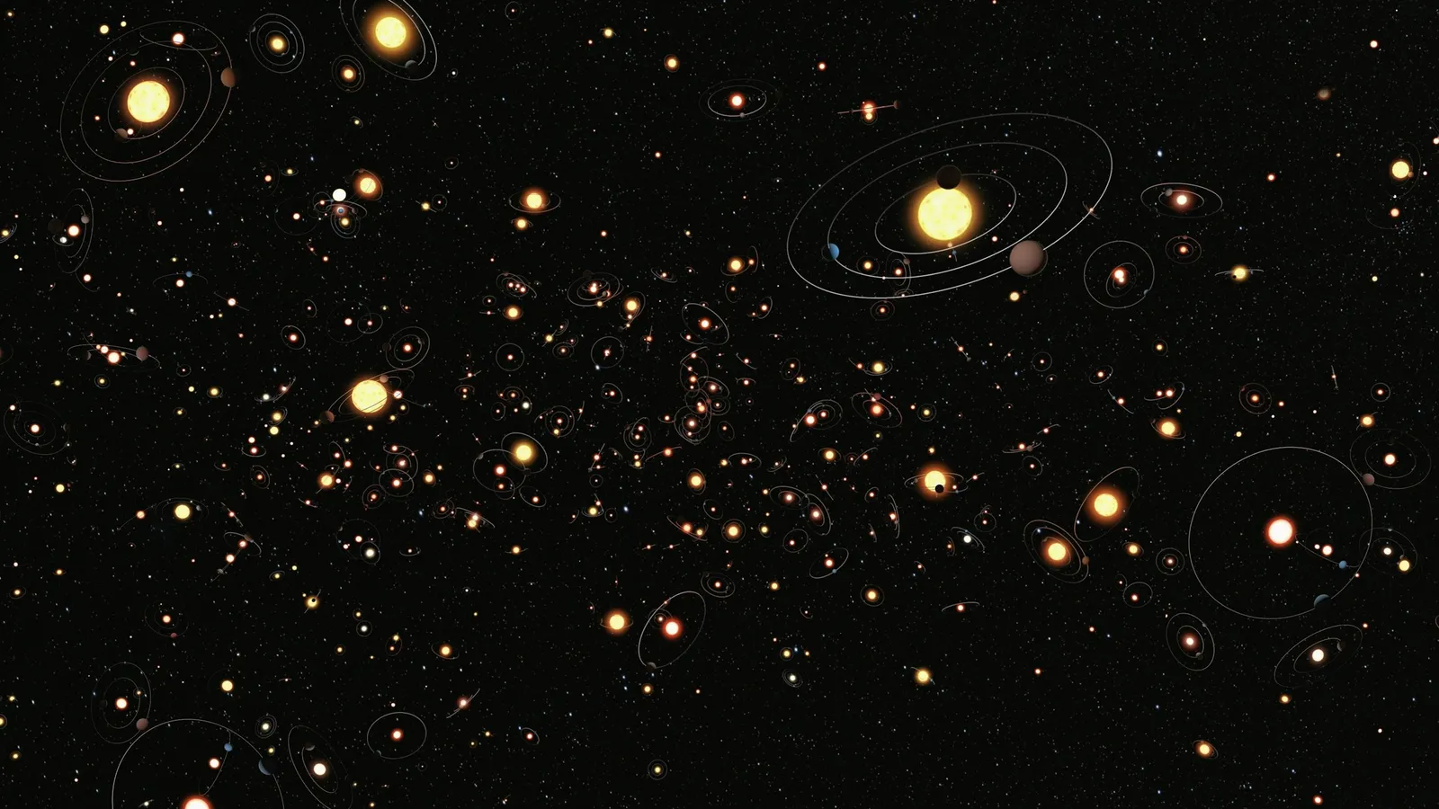 Many stars scattered across deep space