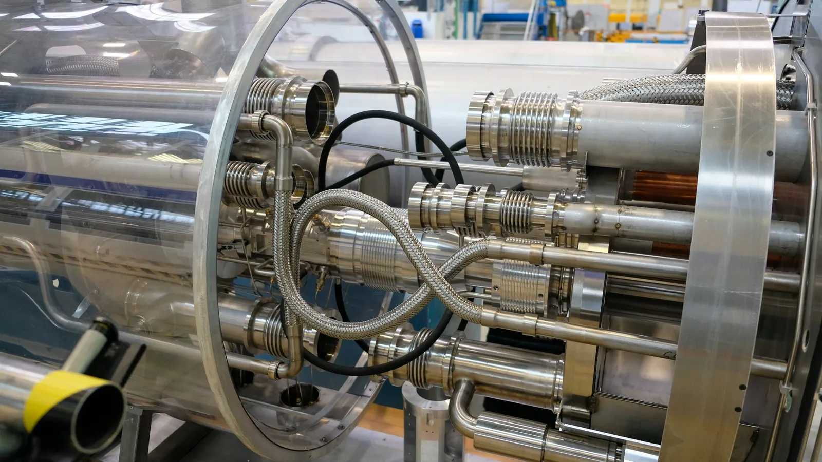 Metal vacuum chambers of a physics experiment