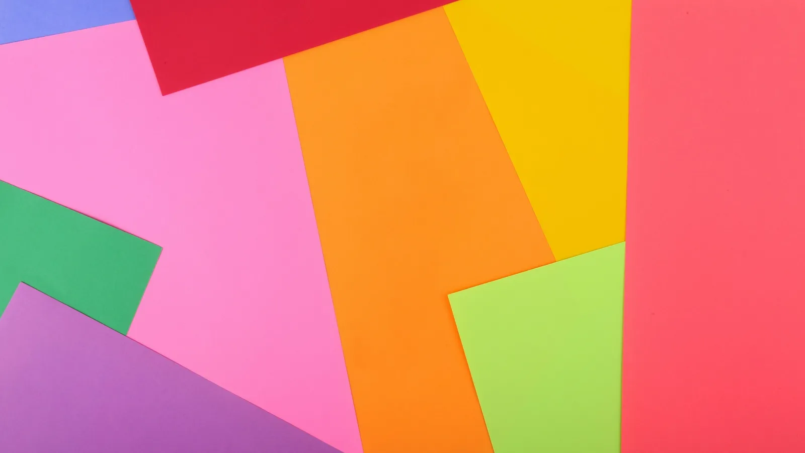 Overlapping coloured paper polygons