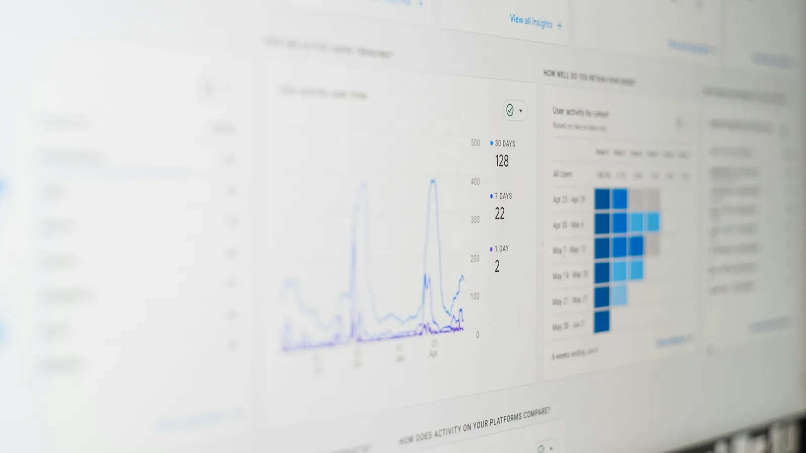 Printed charts and graphs of data on paper