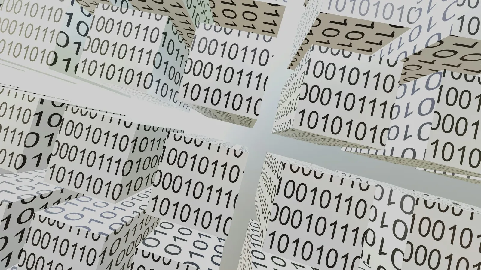 Rows of binary digits printed on white