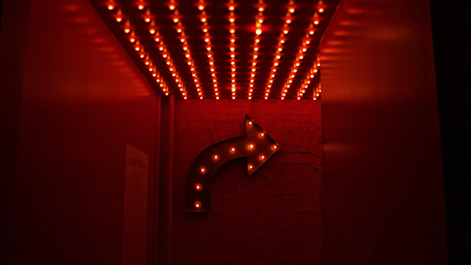 Rows of small red LEDs glowing in the dark