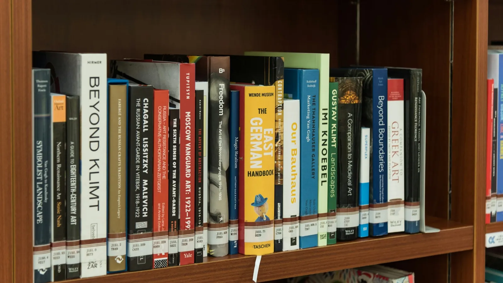 Shelves of science textbooks