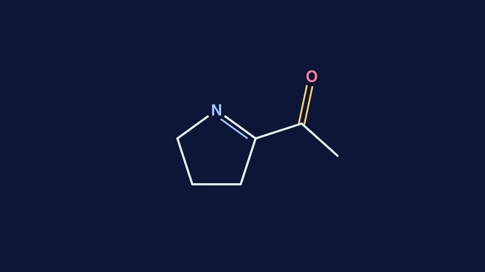 Skeletal structure of 2-acetyl-1-pyrroline, the main aroma molecule in basmati rice