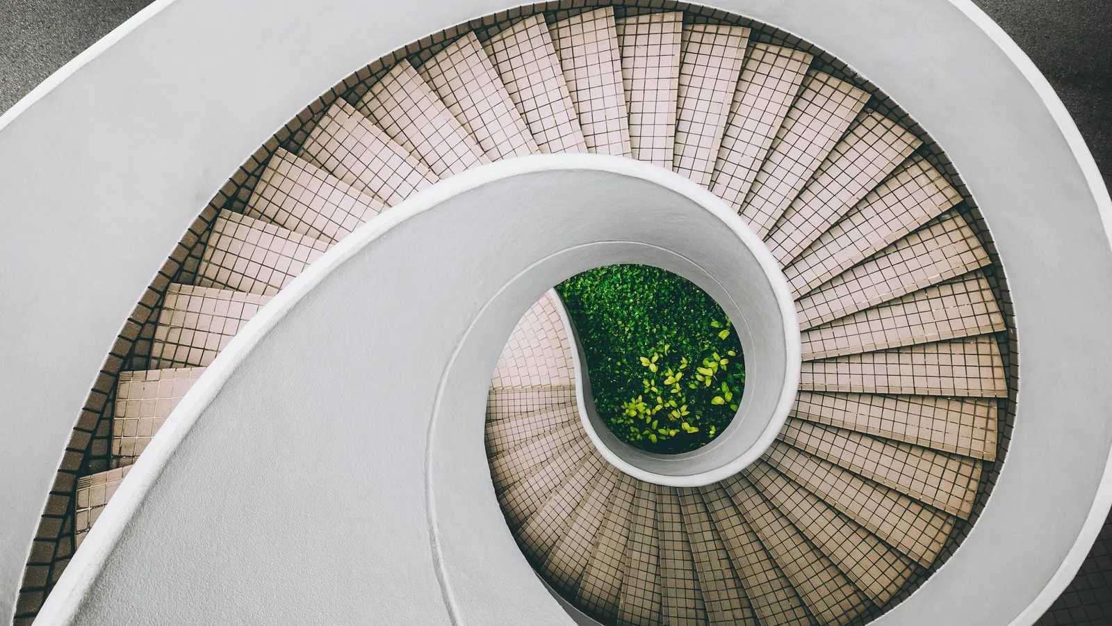 Spiral staircase seen from above