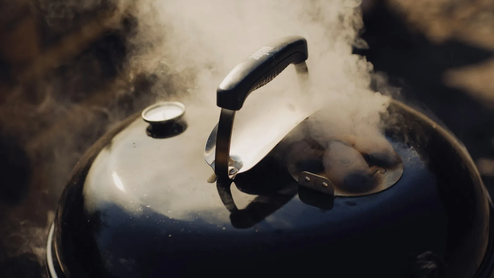 Steam rising from a lidded pot